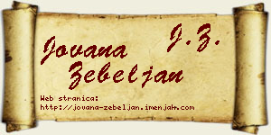 Jovana Žebeljan vizit kartica